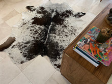 Load image into Gallery viewer, Real Cowhide rug Salt and Pepper Black and White