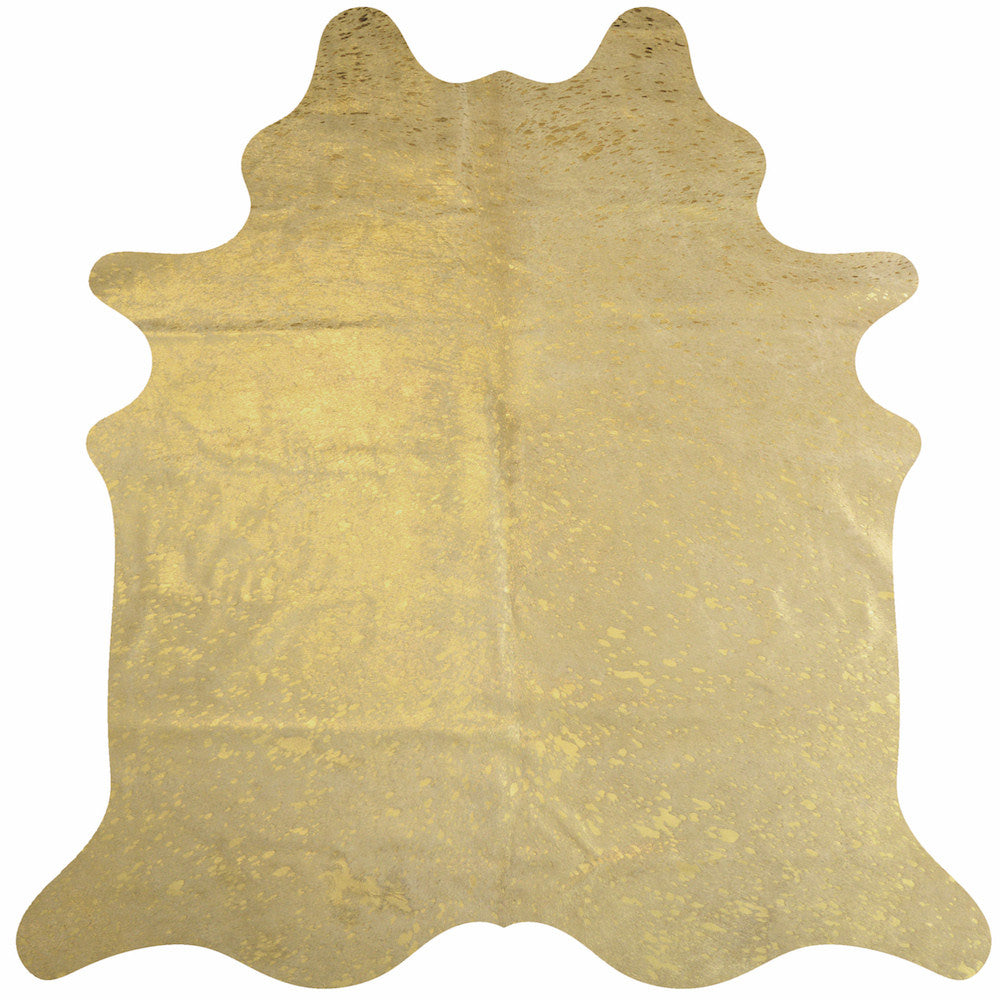 Devore Metallic Gold Cowhide Rug | Decohides®