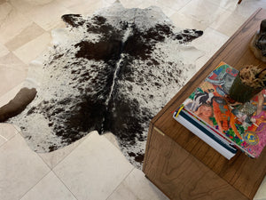 Real Cowhide rug Salt and Pepper Black and White